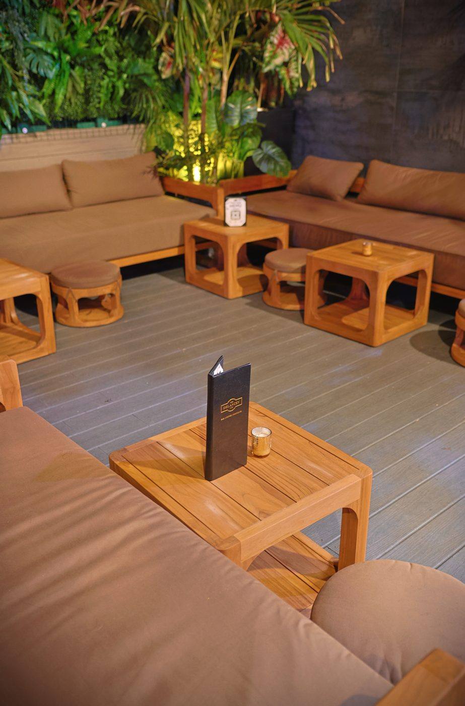 A corner table in the garden